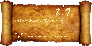 Kaltenbach Terézia névjegykártya